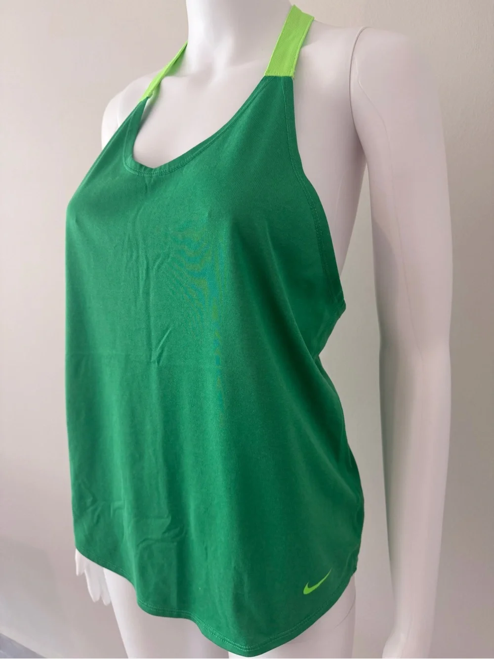 Nike Green Tank Top with Lime Shoulder Straps